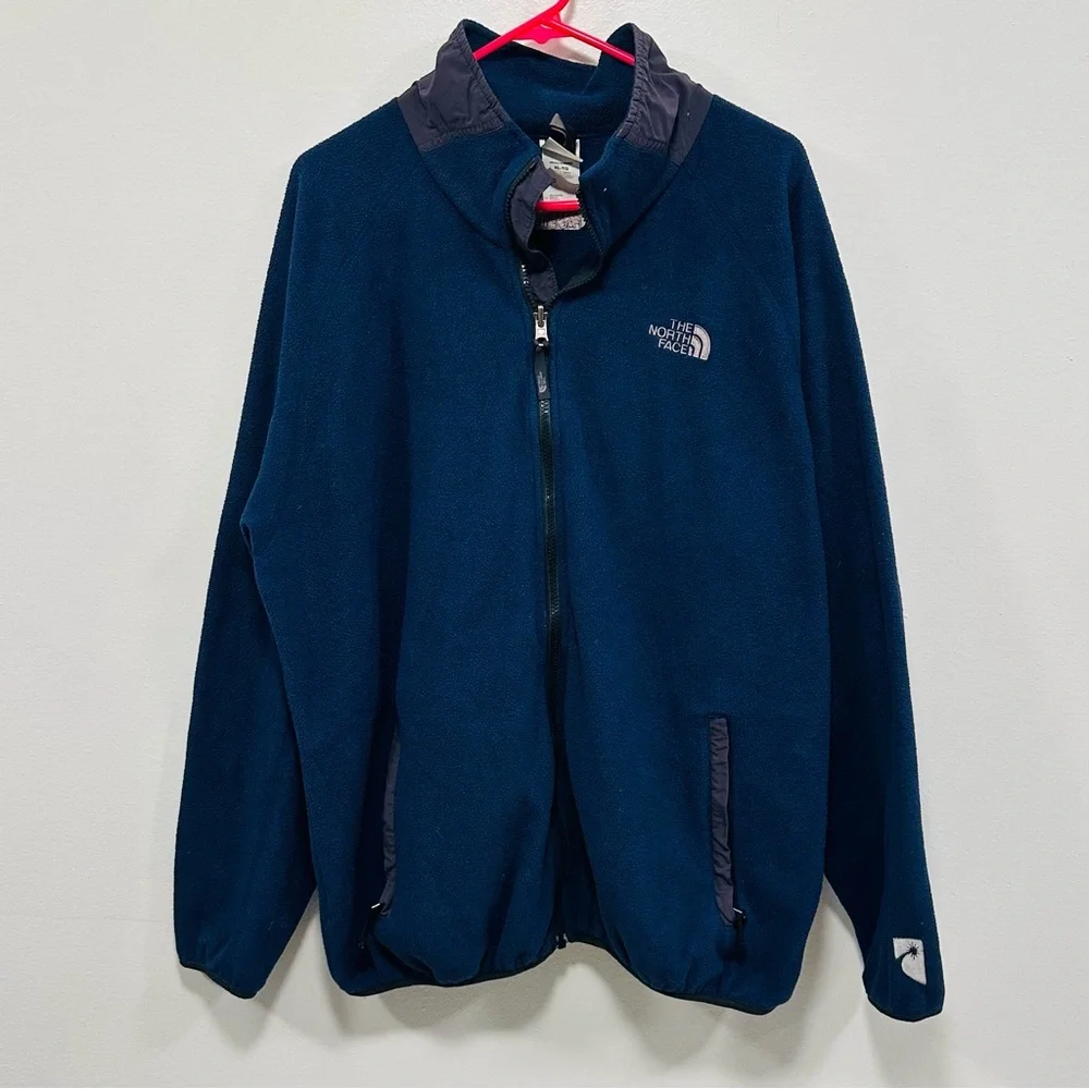 The North Face Navy Fleece zip up Jacket men’s Size XL!